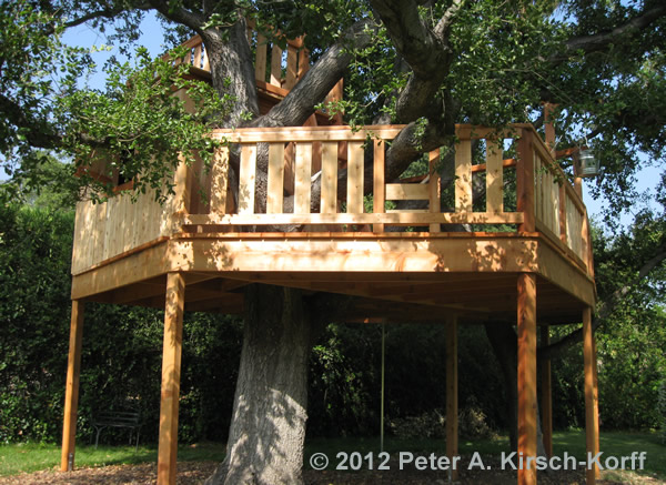 Freestanding  Treehouse Multilevel Custom Wood Treehouse - La Canada, CA