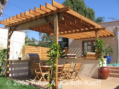 Craftsman Wood Dining Pergola - Los Angeles, CA