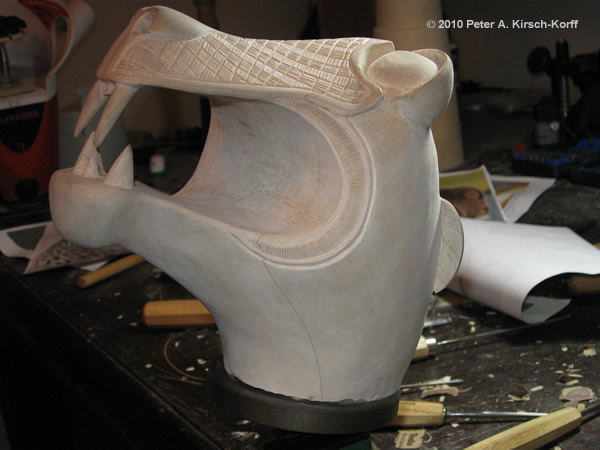 Carved Art Norse Dragon Head (only Top carved)