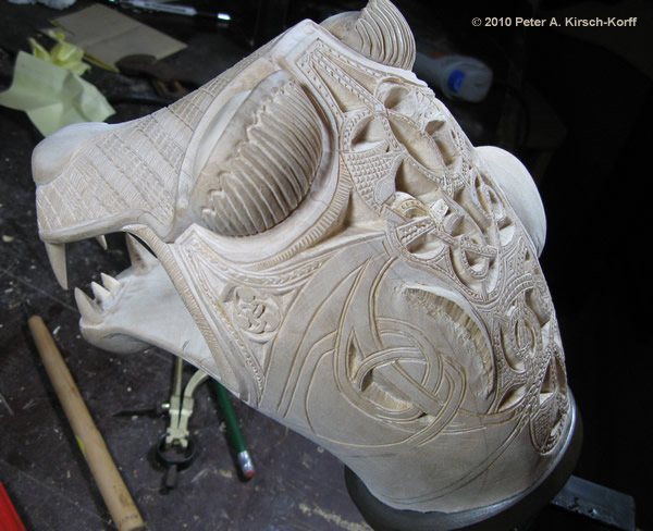Carved Art Norse Dragon Head (Side 2)