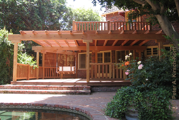 New Replacement for A Craftsman Wood Two Story Redwood Deck - Los Angeles, CA