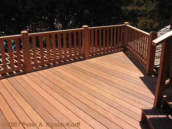 New Craftsman Wood Two Story Deck (top deck view) - Los Angeles, CA