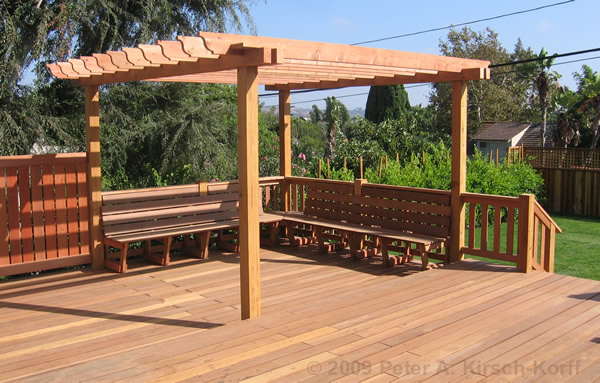 Mangaris & Redwood Deck with Arbor (detail)  - Los Angeles