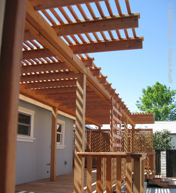 Deck over Concrete Patio with Arbor (detail) - Encino, CA