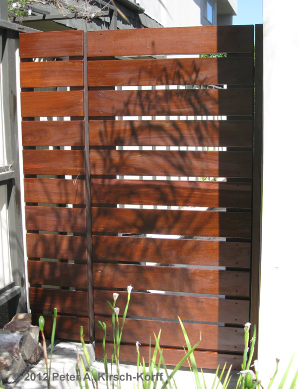 Custom Ironwood Horizontal Side Access Gate - Play Del Rey / Pacific Palisades, CA