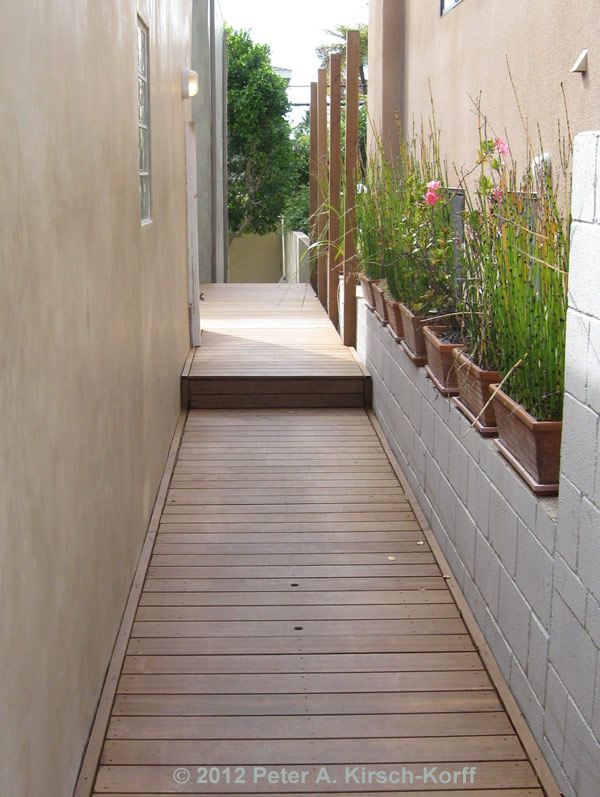 Custom Ironwood Decks Surrounding House and Gates - Playa Del Rey, CA