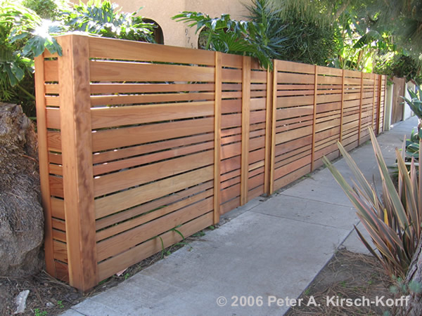 West Los Angeles Redwood Fence - Modern Horizontal Style - After Staining