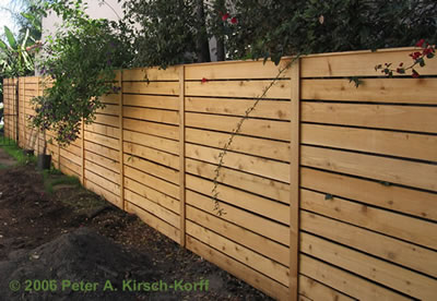 Los Angeles Cedar Fence - Modern Horizontal Style