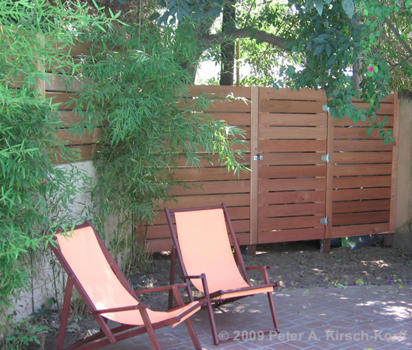 Modern Horizontal Wood Fence & Gate (gate detail) - Hollywood, CA