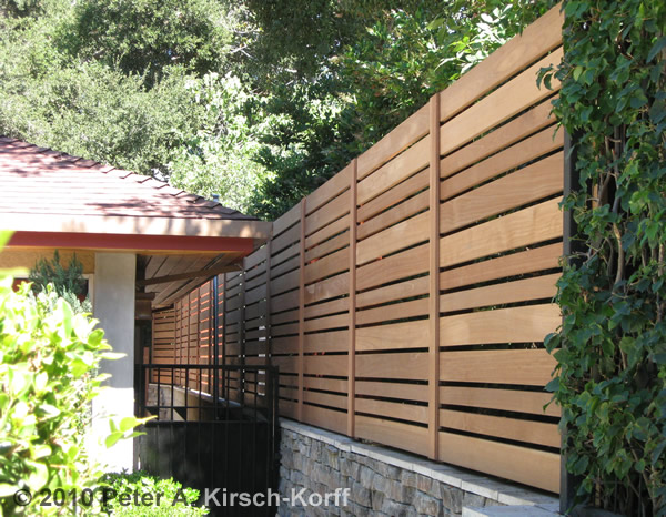 Custom Modern Horizontal Wood Fence - Pasadena, La Canada and Flintridge, CA