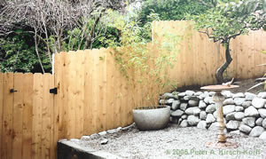 Los Angeles Asian Zen Garden Cedar Wood Privacy Fence Photo - South Pasadena, CA