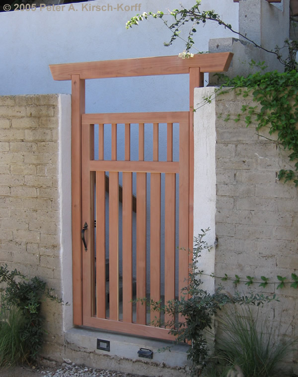 Asian Style Wood Entry Gate - Los Angeles, CA