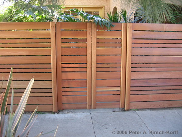 Modern Redwood Horizontal Fence - West Los Angeles, CA