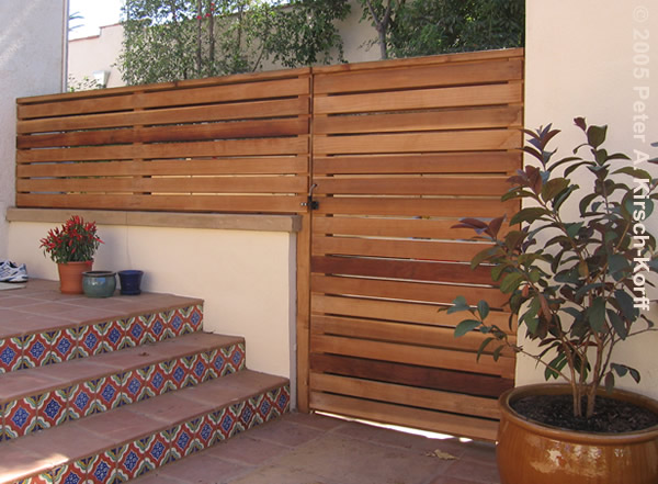 Southwestern entry gate with privacy screening - la, california