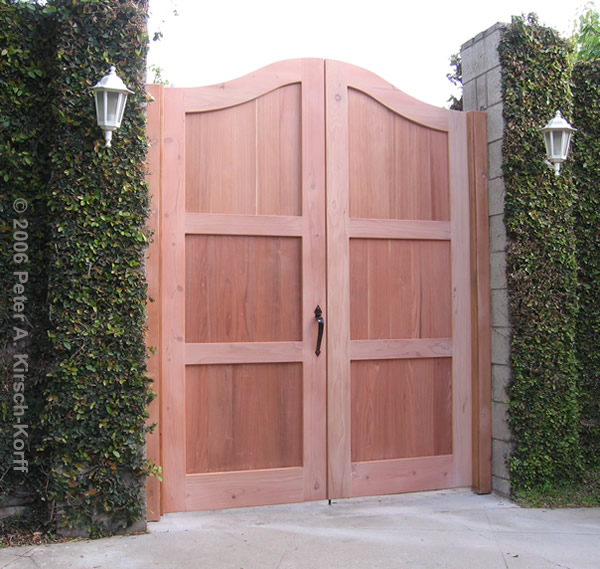 Los Angeles Wood Entry Gates - Mediterranean Villa Style and Arched