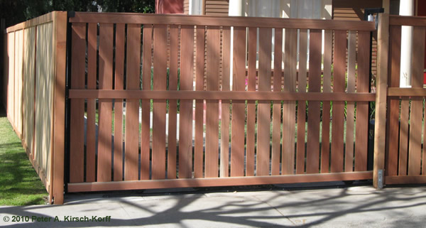 Custom Craftsman Steel Frame Driveway Gate with Matching Fence - West Hollywood, CA