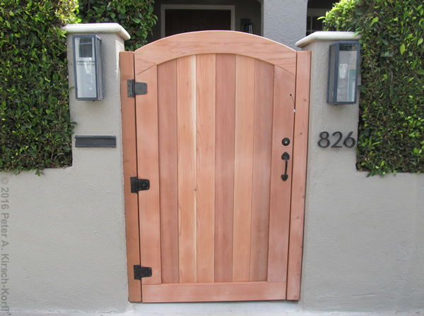 Contemporary Redwood Entry Access Gate in Franklin Hills, CA