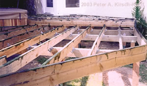 Pressure Treated Wood Deck Frame with Green Preservative