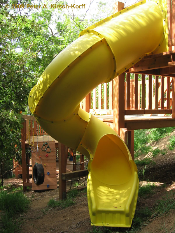 Los Angeles Treehouse accessories - slide, swing, climbing wall